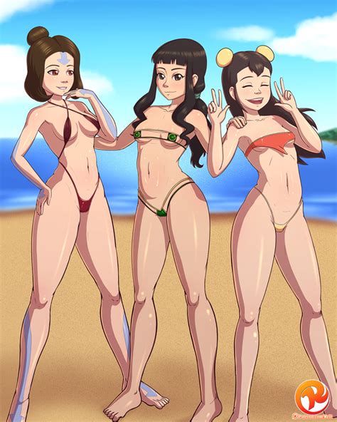 Rule 34 3girls Air Nomad Ass Avatar Legends Avatar The Last Airbender Barefoot Beach Bikini