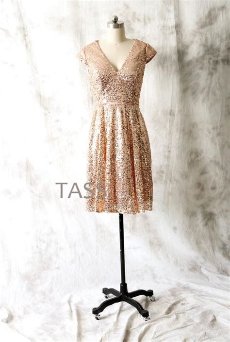 This party dress features a beautiful sequin design that will make you shine like a star! Cocktail Dress, Rose Gold Sequin Bridesmaid Dress, Wedding ...