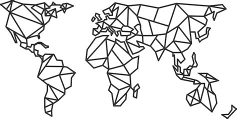 Laser Cut Geometric World Map Cdr Dxf And Ai Vector File Vectors File
