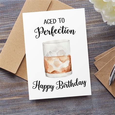 Whiskey Birthday Card Aged To Perfection Card Whiskey Lovers Card