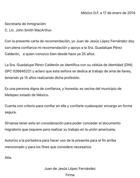 Carta De Recomendacion Personal Para Inmigracion Images And Photos My