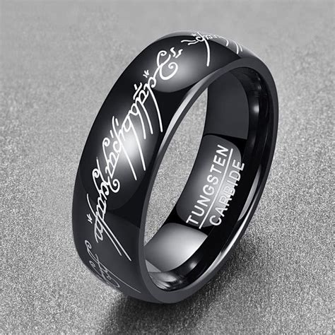 Tungsten Lord Of The Rings Replica One Ring Black Tungsten Etsy