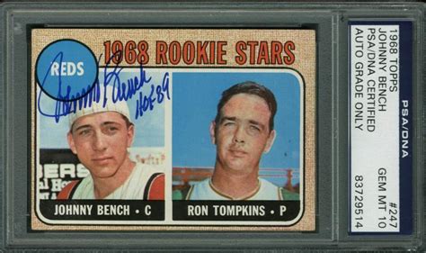 Rookie cards, autographs and more. Lot Detail - 1968 Topps Johnny Bench Signed Rookie Card ...