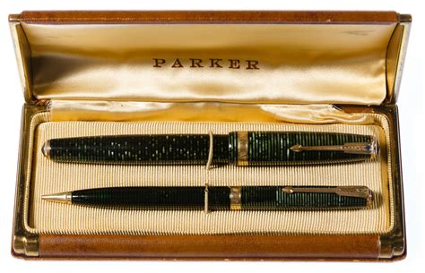 Parker Vacumatic Jeweled Fountain Pen And Pencil Set