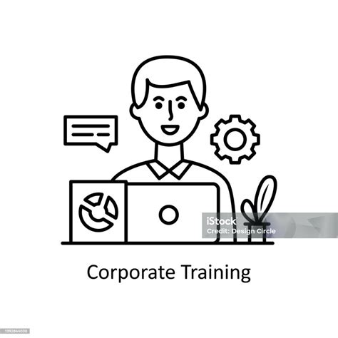 Corporate Training Vector Outline Icon Design Illustration Training