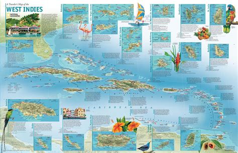 A Travelers Map Of The West Indies Published 2003 By National