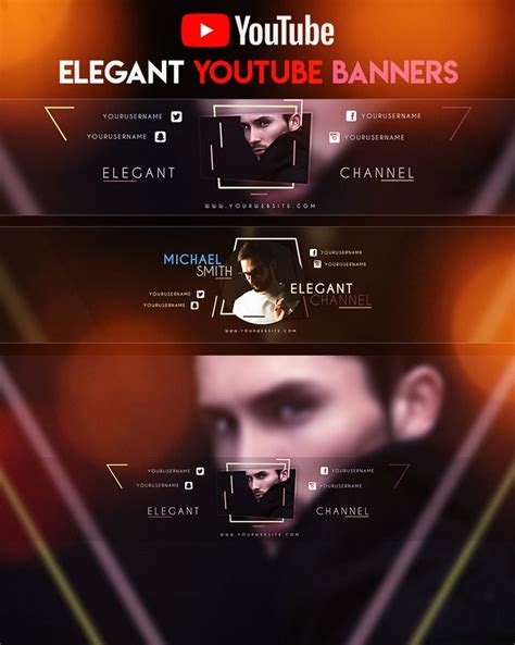 4 Elegant Youtube Banners Youtube Banners Youtube Banner Design