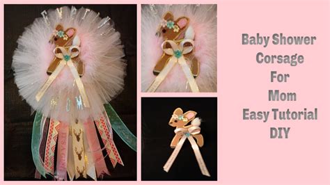 How To Make A Baby Shower Corsage Baby Girl Corsage For Mom Youtube
