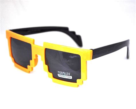 Retro 80s Style Pixel Square Geek Nerd Sunglasses Vtg Style 8 Bit Pixelated New Ebay
