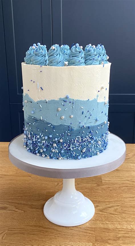 Sprinkles Birthday Cake Buttercream Birthday Cake Blue Birthday Cakes Buttercream Cake