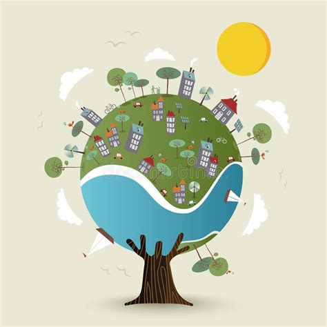 City Sustainable Development Concept Illustration Stock Vector