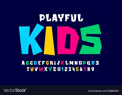 Kids Style Colorful Font Playful Alphabet Letters Vector Image