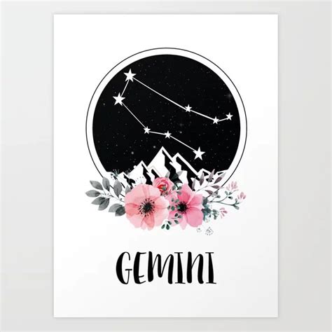 Gemini Star Sign Art Print By Danielladevita Society6 Gemini Star