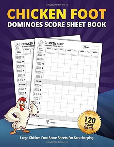 Buy Chicken Foot Dominoes Score Sheet Book Large Score Sheets For