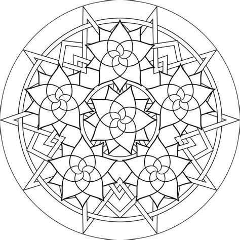 Stained Glass Rosette Coloring Page Mandalas Pinterest