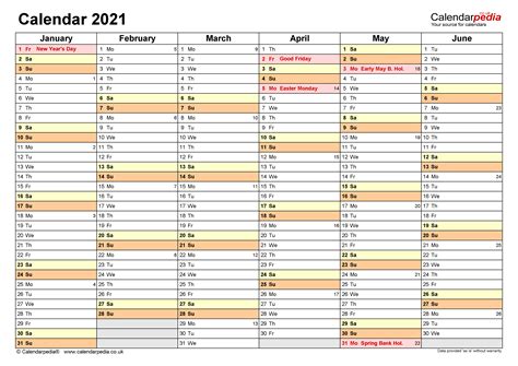 Calendar 2021 Uk Free Printable Microsoft Word Templates