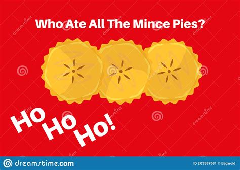 Who Ate All The Mince Pies Ho Ho Ho Vector Ilustration With Mince