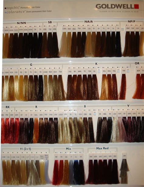 Goldwell Color Chart Hair Color Swatches Hair Color Chart Salon