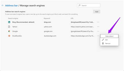 Here's how to do it. How to Change the Search Engine in Microsoft Edge Chromium