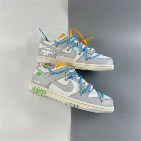 Off White X Nike Dunk Low 02 To 50 Grey White Yellow For Sale The