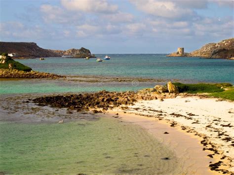 Cornwall England Beach And Cromwells Castle Tresco Isles Of Scilly