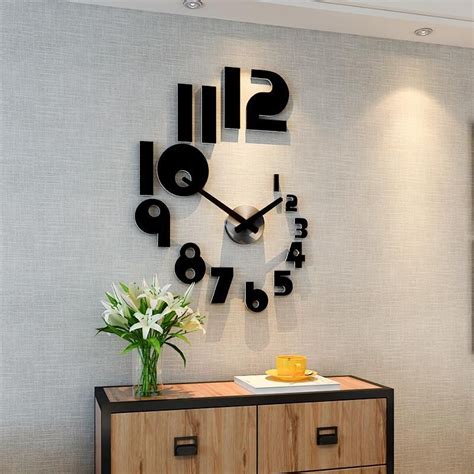 2019 New Diy Large Wall Clock Modern Design Silent Quartz Watch Sticker
