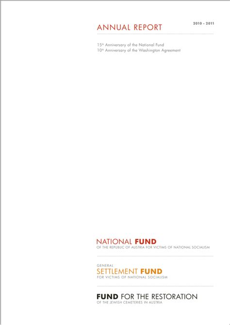 Annual Report 2010 2011 General Settlement Fund For Victims Of