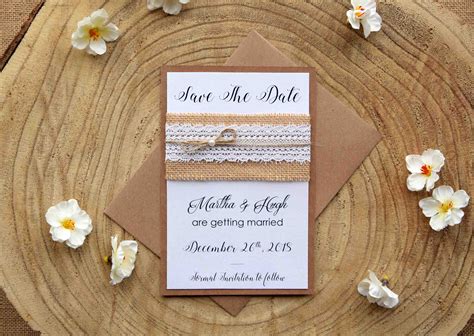 Lace Save The Date Wedding Cards Rustic Wedding Save The Dates