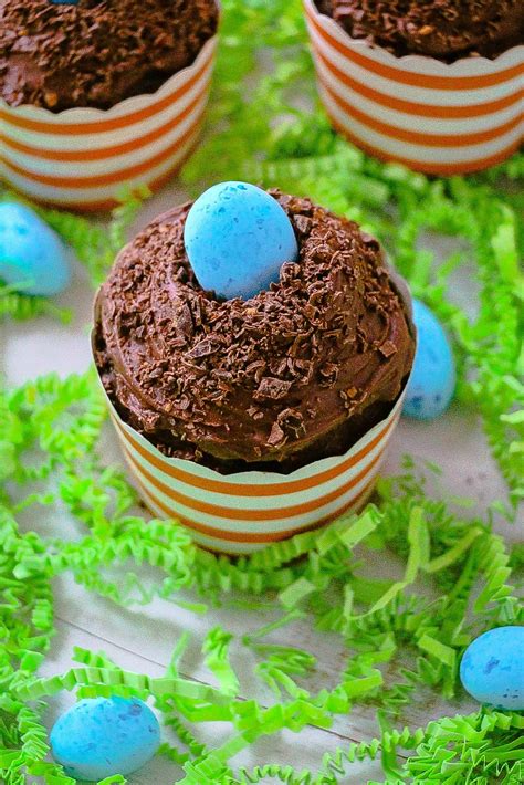 4-Ingredient Chocolate Easter Egg Nest Cupcakes - Layers of Happiness