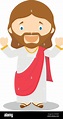Personaje de dibujos animados de Jesús de Nazaret. Ilustración ...