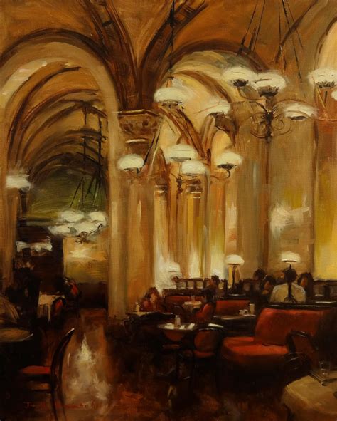 Jonelle Summerfield Oil Paintings Cafe Central At Night