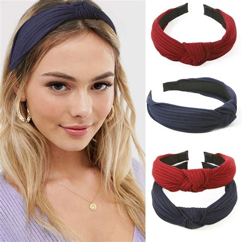 Assorted Knotted Bow Style Headbands For Women And Girls 4pcs