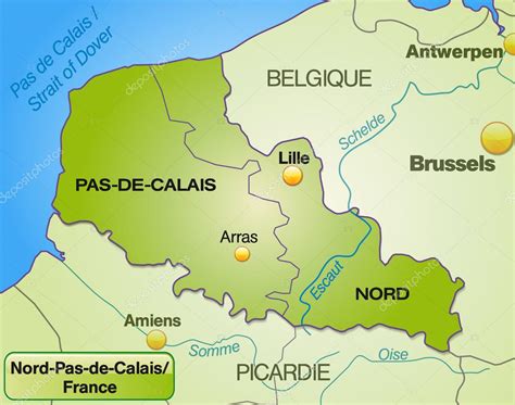 La Carte De Nord Pas De Calais Stock Vector By ©artalis 40896515