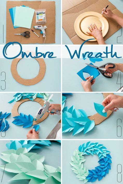 Diy Ombre Wreath Use Colorful Cardstock Paper Cardboard