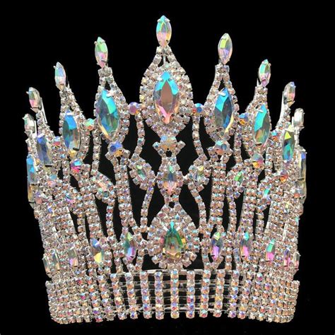 Source Ab Stones Pageant Crown Rhinestone Beauty Crystal Tiara Scepter