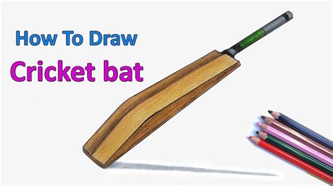 How To Draw Cricket Bat Step By Step Very Easy Youtube