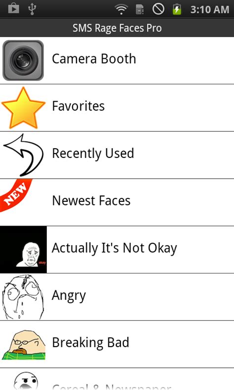 Sms Rage Faces Proappstore For Android