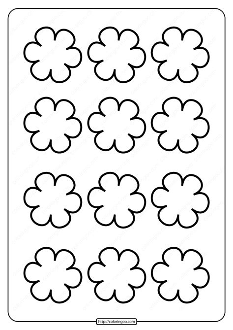 Printable Simple Flower Pattern Pdf Coloring Page