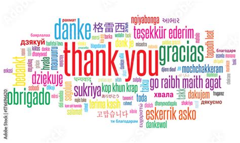 Thank You Illustration Word Cloud In Different Languages Stock Vector