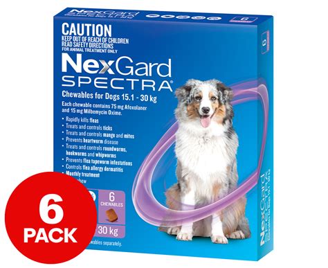 Nexgard Spectra Flea Tick And Worm Chews For Dogs 151 30kg 6pk Catch