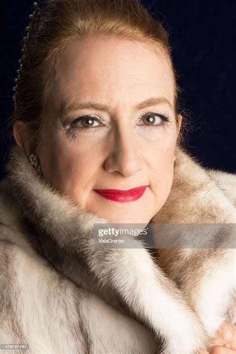 Beautiful 55 Year Old Woman In Fur Coat Hair Back Stockfoto Getty Images