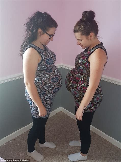 Identical Twins Pregnant With Their First Babies At The