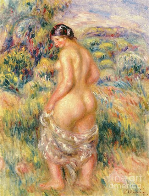 Standing Nude In A Landscape Painting By Pierre Auguste Renoir Fine Art America