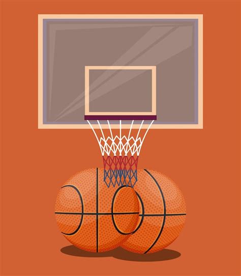 Free Vector Basketball Sport Game Orange Background Items