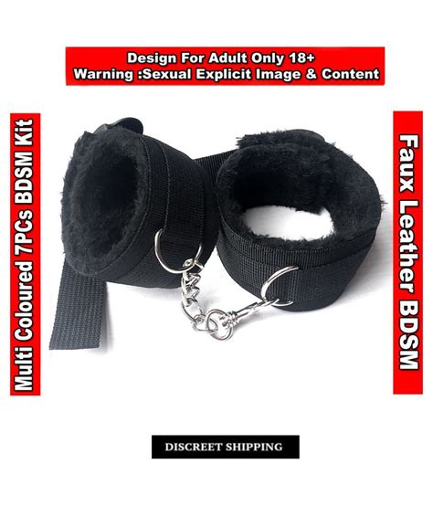 Black Pcs Under Bed Bondage Kit Restraints Cuff Bracelets Set For