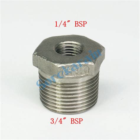 1 4 ~1 bsp male × female 304 stainless steel thread hex bushing pipe fittings business office