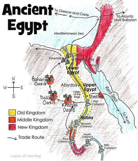An Ancient Egypt Map With All The Major Cities