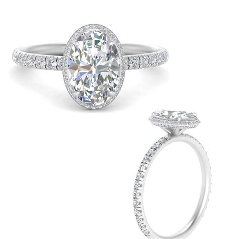 Double Wrap Edge Oval Halo Engagement Ring In 950 Platinum