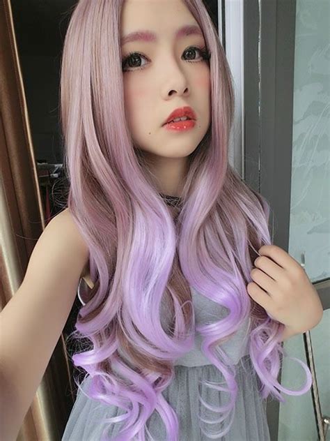 Beautiful Asian Girl With Lilac Hair~ Wish I Could Have