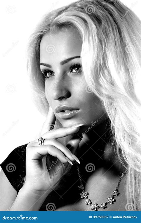 Young Attractive Woman With A White Hair Stock Photo Image Of Close